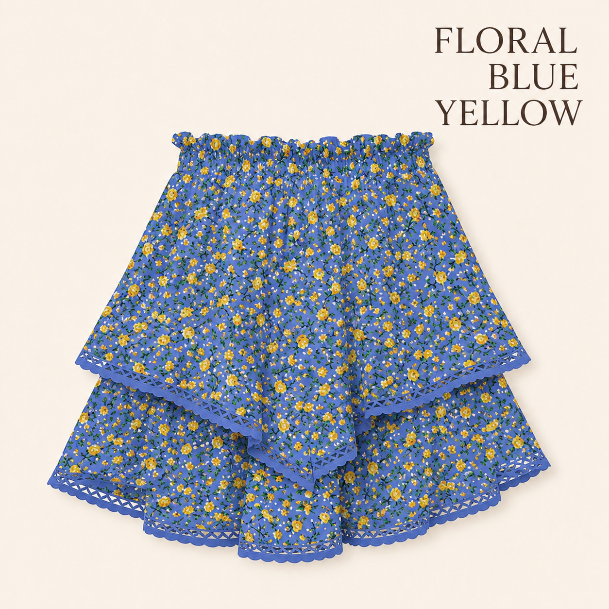 RuffleEase - High Waist Tiered Skort for Women