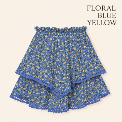 RuffleEase - High Waist Tiered Skort for Women