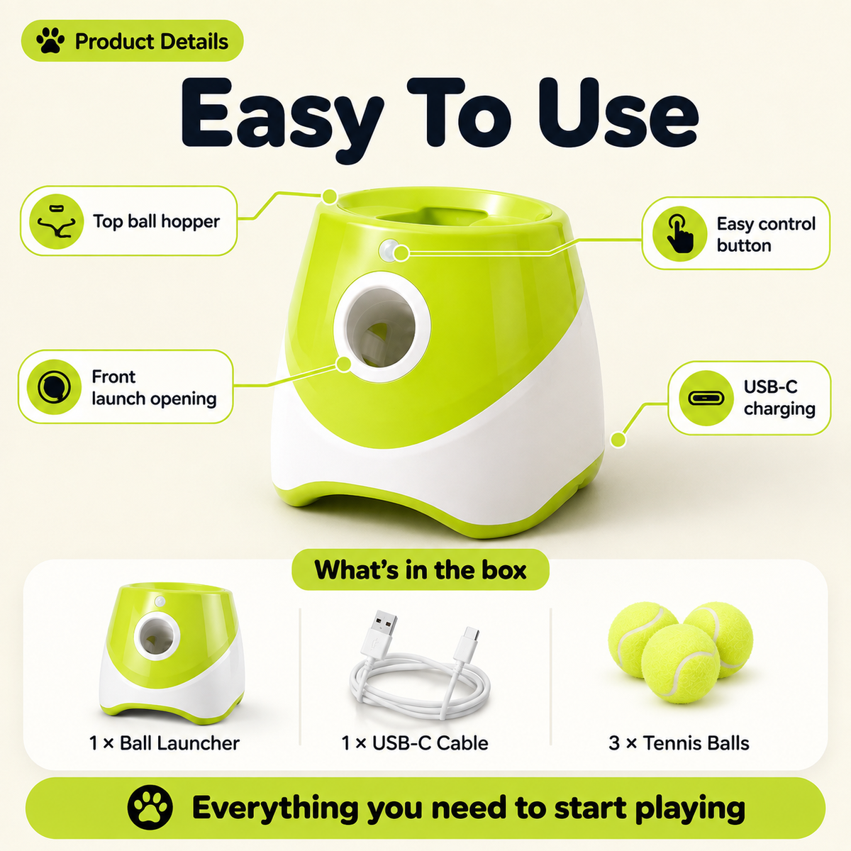 PawLumio FetchMate™ Automatic Dog Ball Launcher