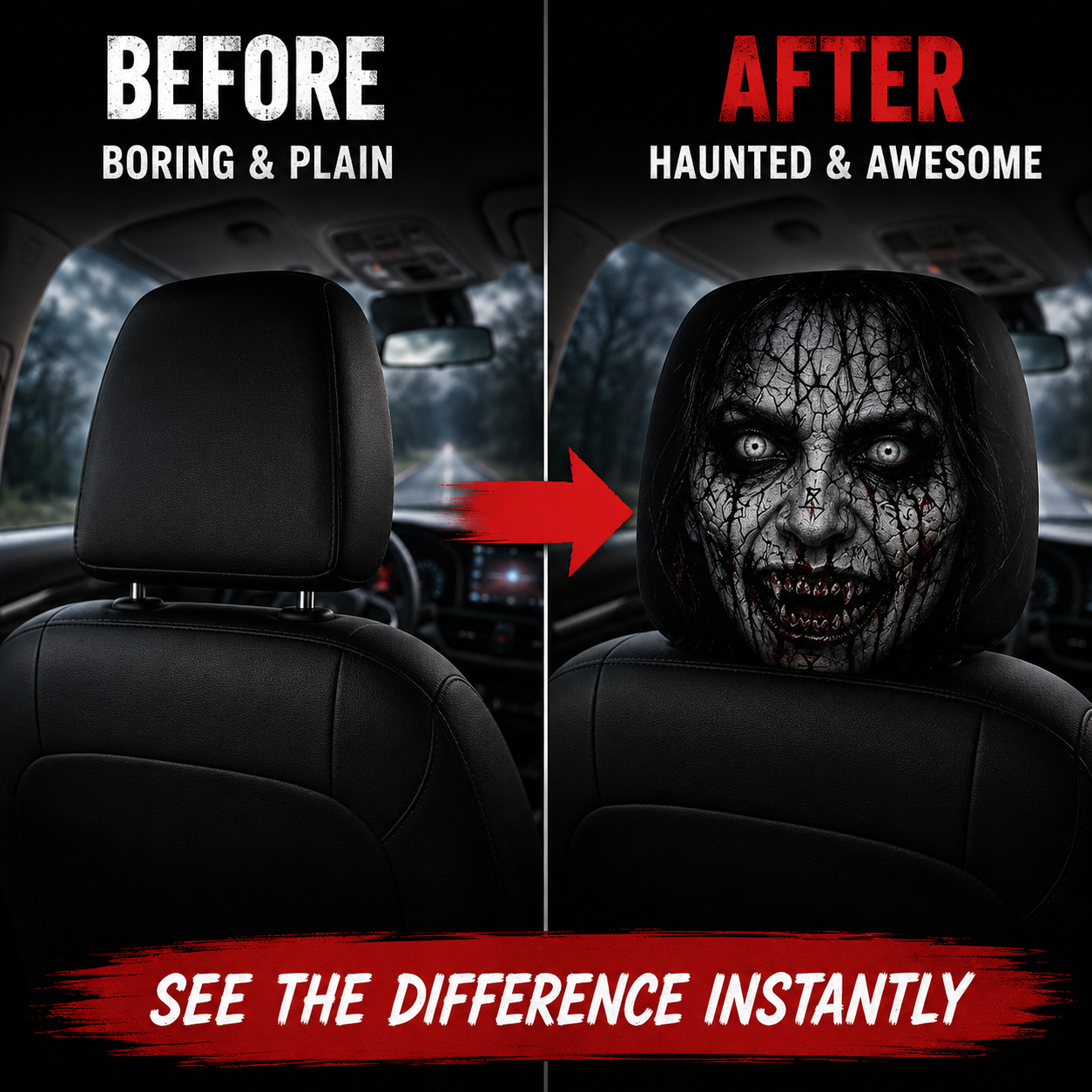 GhostRide™ Spooky Car Headrest Covers