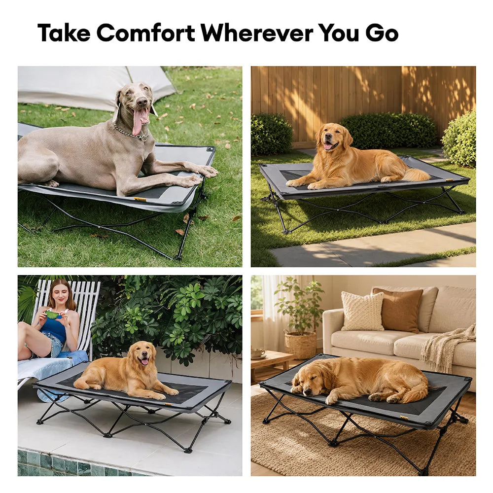 Foldable Elevated Dog Bed Portable Cooling Dog Cot for Camping - Urban Roaming