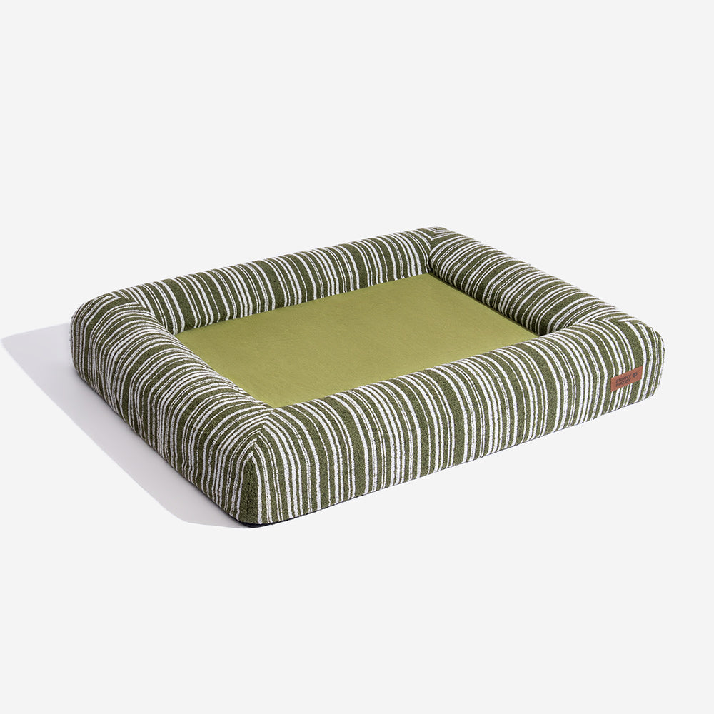 SnugNest Textured Stripe Orthopedic Dog Bed