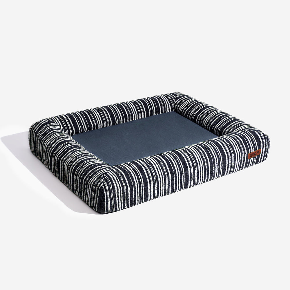 SnugNest Textured Stripe Orthopedic Dog Bed