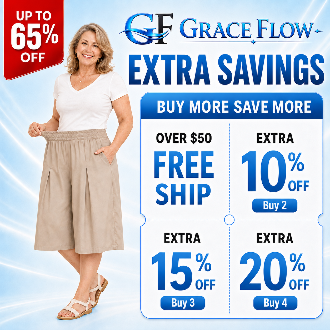 GraceFlow — Skirt-Look Wide Leg Culotte Pants