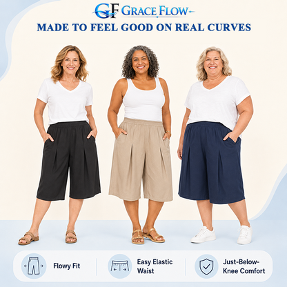 GraceFlow — Skirt-Look Wide Leg Culotte Pants