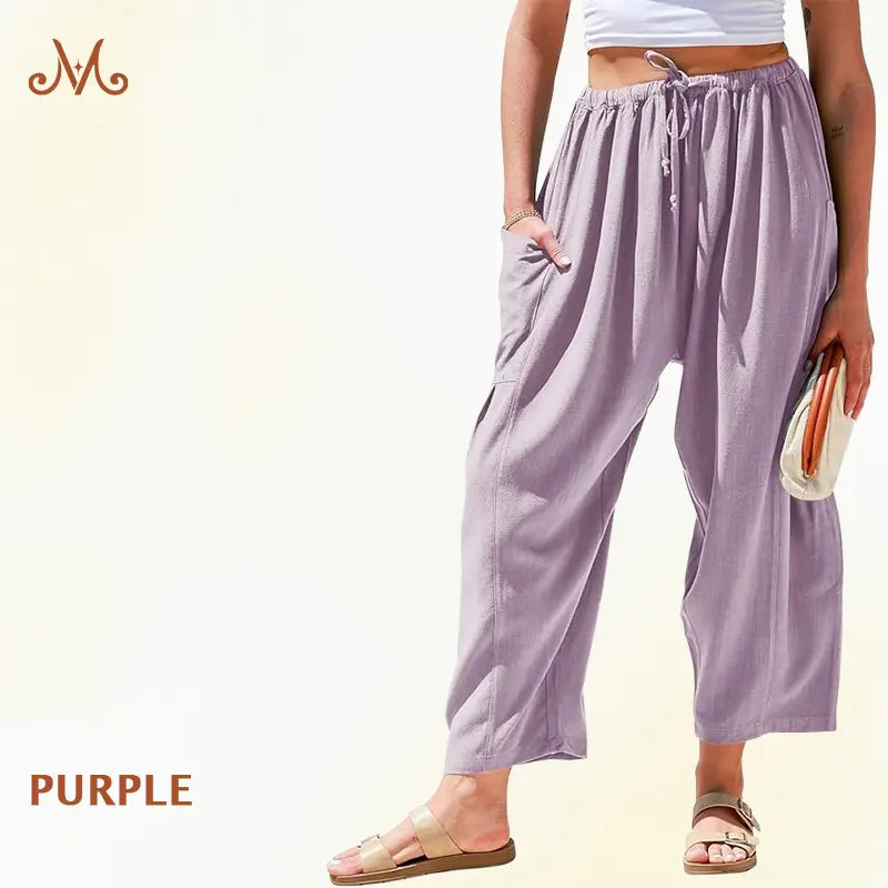BreezyFlow Women's Lightweight Linen Wide Leg Cargo Pants - image 17