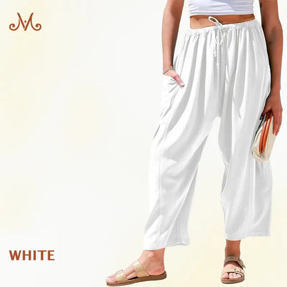 BreezyFlow Women's Lightweight Linen Wide Leg Cargo Pants - image 9