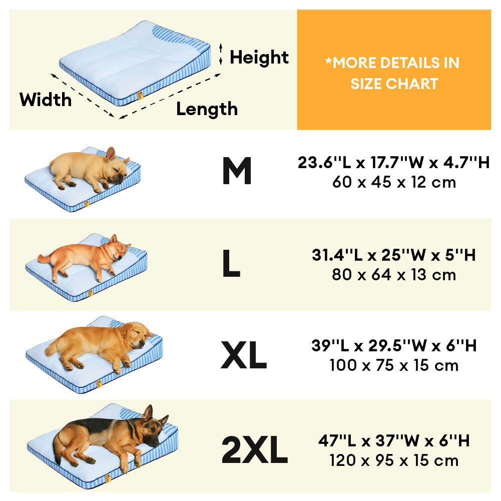 Extra Large Cooling Washable Rectangle Orthopedic Dog Bed - Home Office