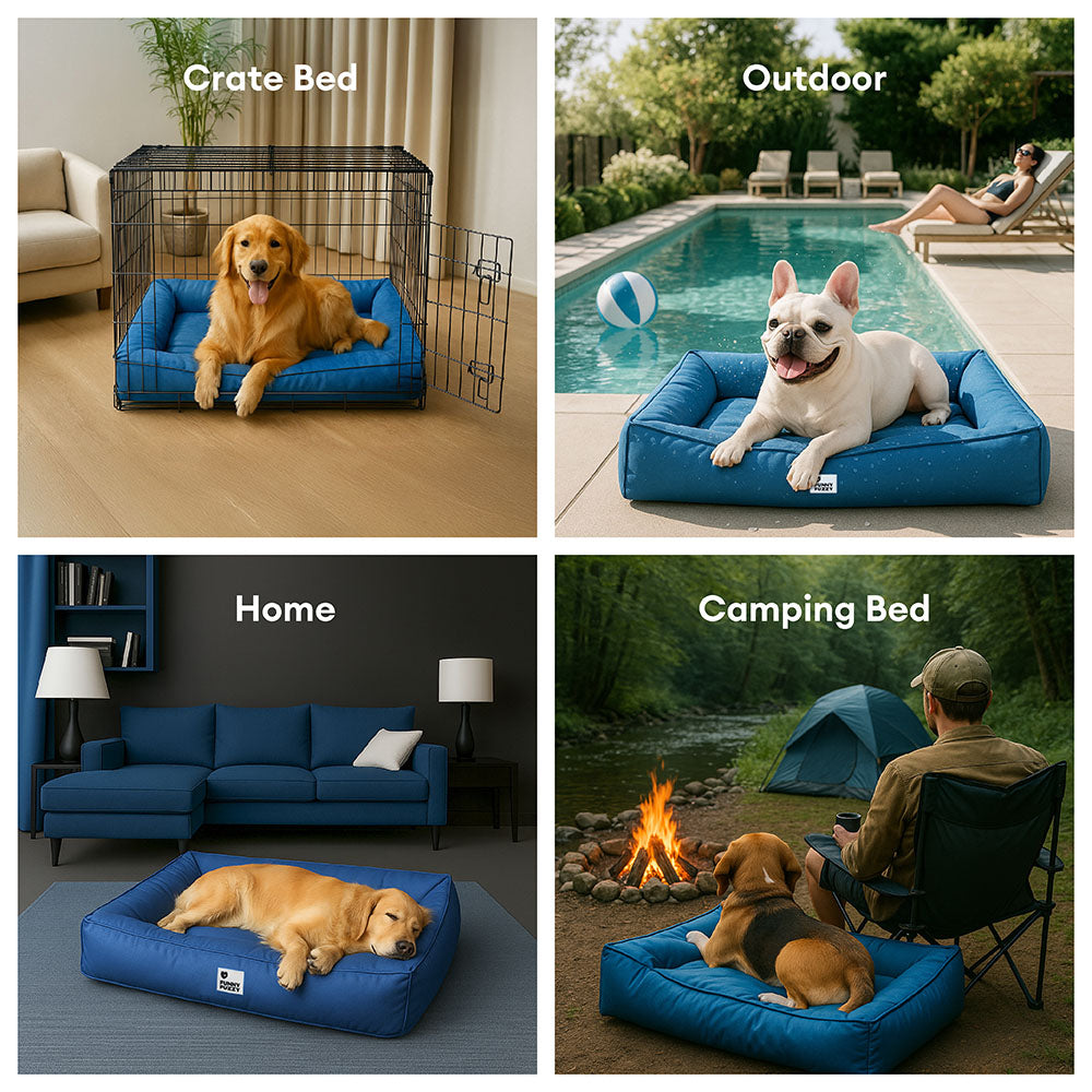 Fully Orthopedic Surround Support Waterproof Large Dog Bed for Crate