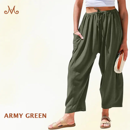 BreezyFlow Women's Lightweight Linen Wide Leg Cargo Pants - image 10