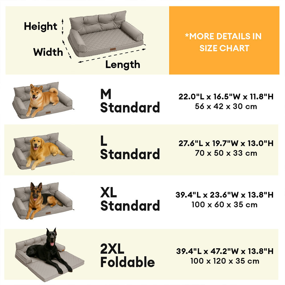 Luxe Faux Leather Foldable Orthopedic Large Dog Bed - CoreLounge