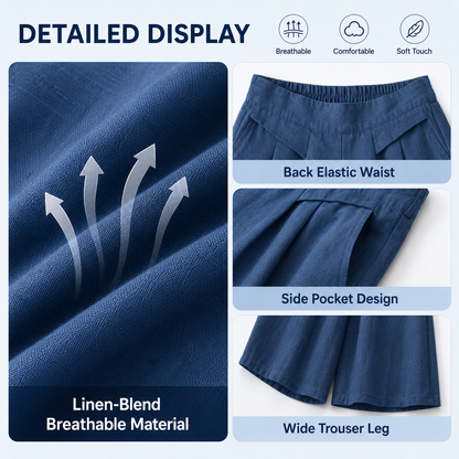ComfortEra™ Flattering Soft Linen Palazzo Pants
