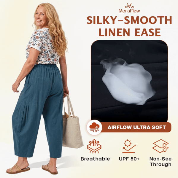 BreezyFlow Women's Lightweight Linen Wide Leg Cargo Pants - video fallback gif 5