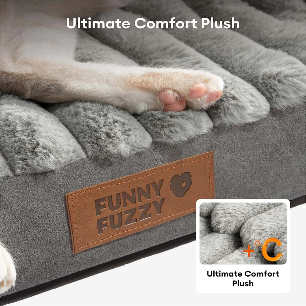 Fluffy Plush Orthopedic Washable Bolster Dog Bed - ComfyPaws
