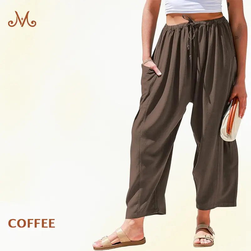 BreezyFlow Women's Lightweight Linen Wide Leg Cargo Pants - image 13