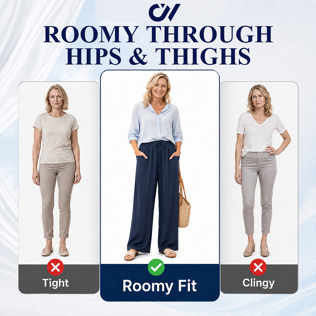 Women’s Relaxed Linen-Blend Wide-Leg Pants