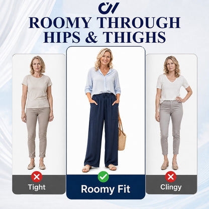 Women’s Relaxed Linen-Blend Wide-Leg Pants