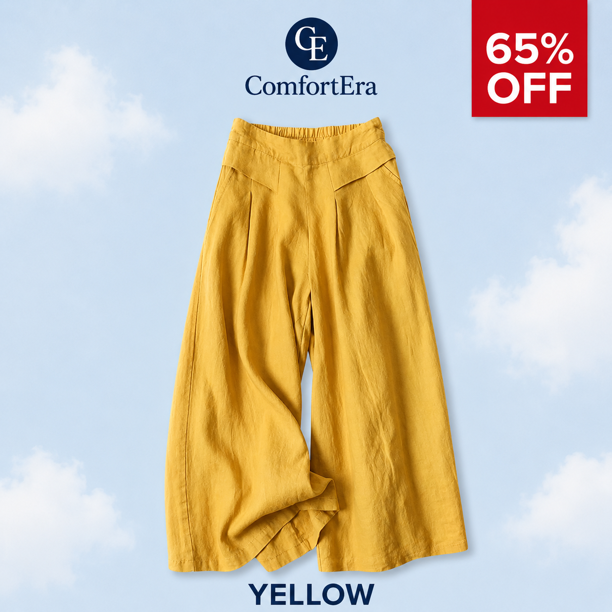 ComfortEra™ Flattering Soft Linen Palazzo Pants