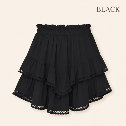 RuffleEase - High Waist Tiered Skort for Women
