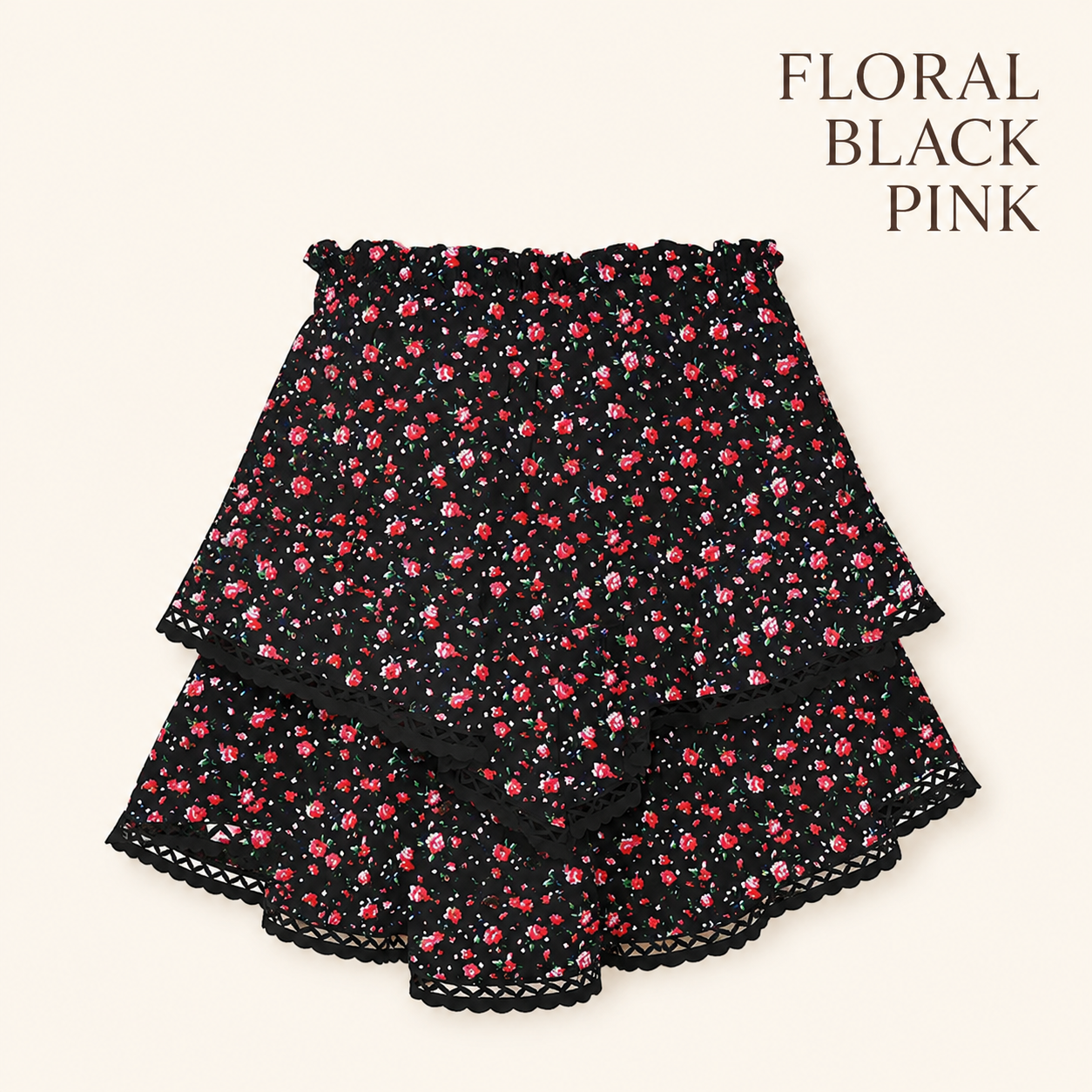 RuffleEase - High Waist Tiered Skort for Women