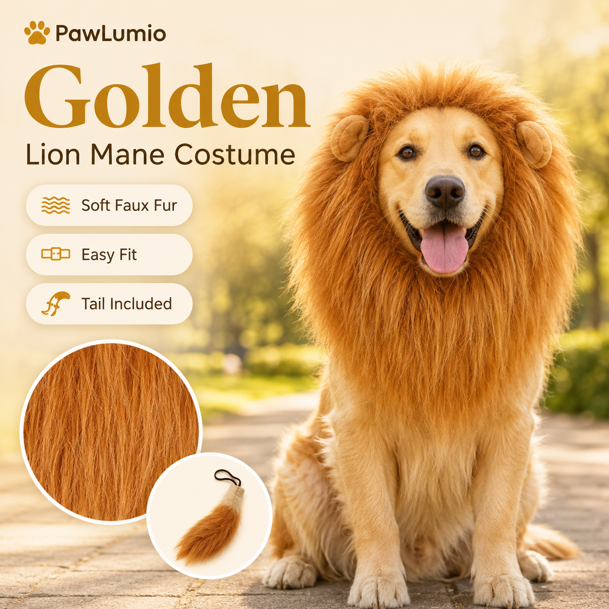 RoarPaws™ Lion Mane Costume for Dogs