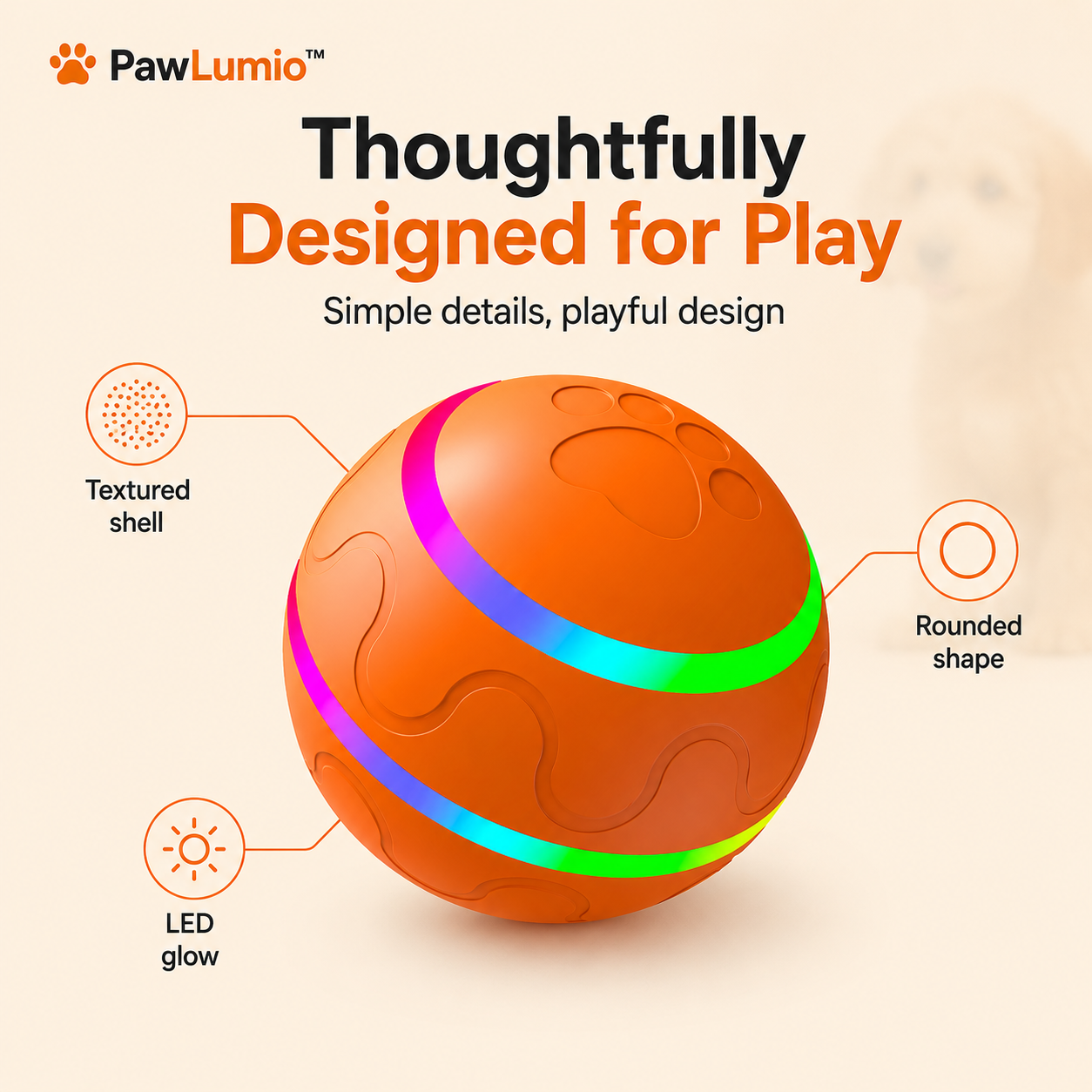 PawLumio™ GlowZoom Ball – Interactive LED Dog Toy
