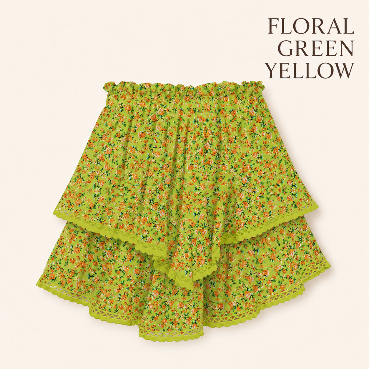 RuffleEase - High Waist Tiered Skort for Women