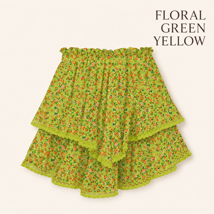 RuffleEase - High Waist Tiered Skort for Women