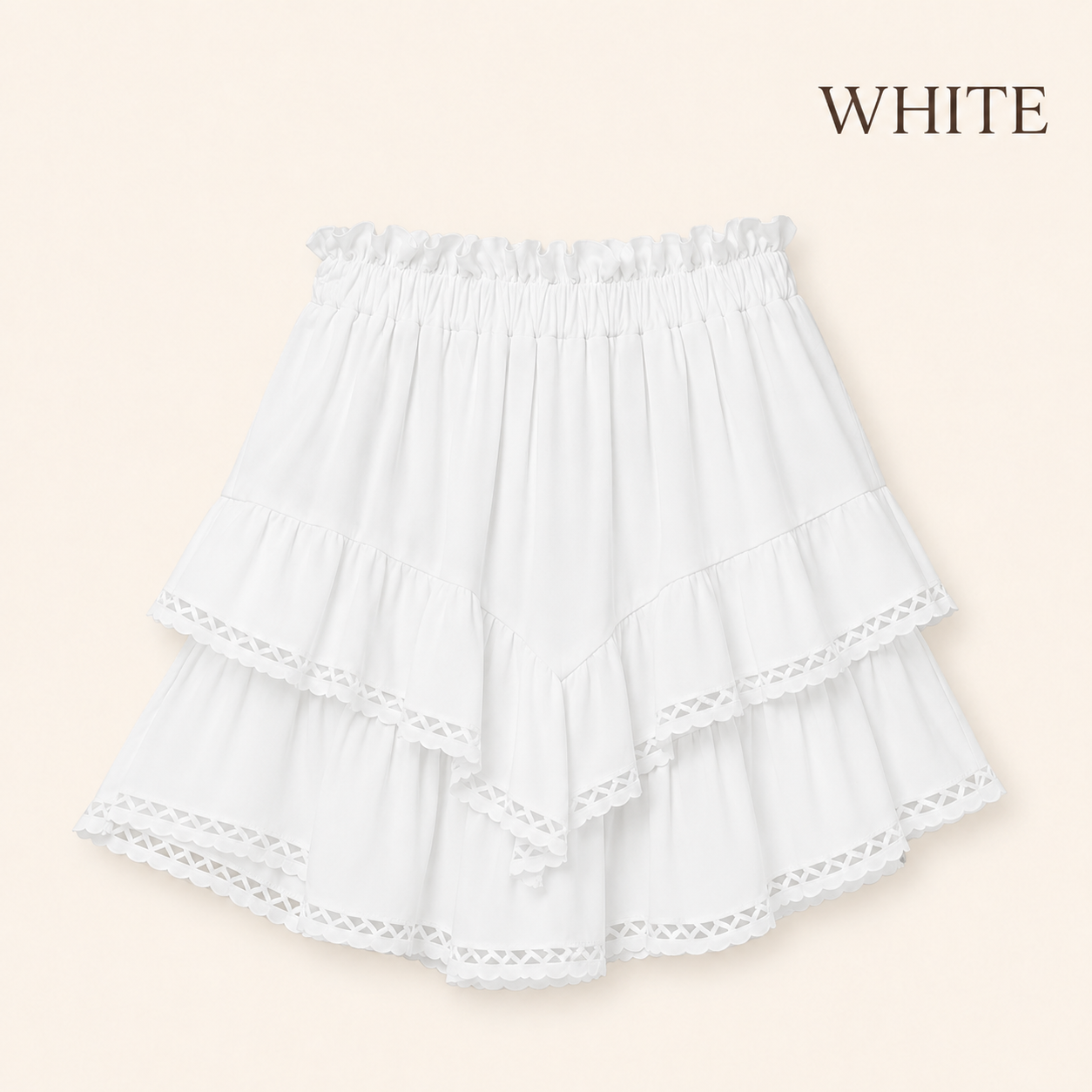 RuffleEase - High Waist Tiered Skort for Women