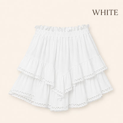 RuffleEase - High Waist Tiered Skort for Women
