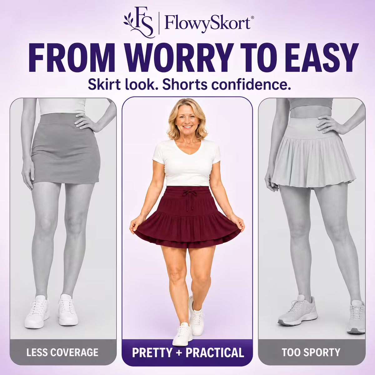 FlowySkort™ 2-in-1 flowy twirly skort