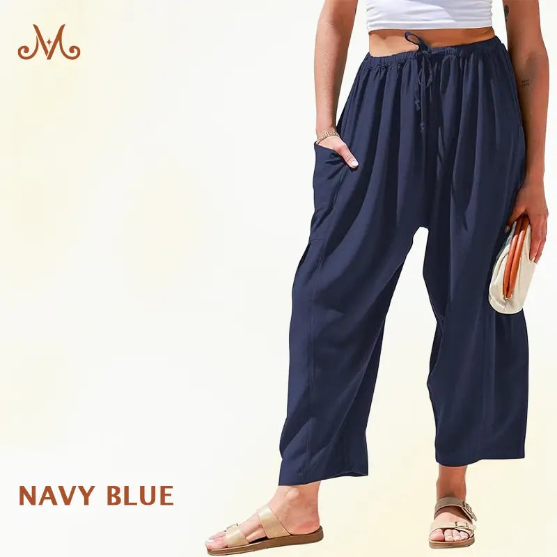 BreezyFlow Women's Lightweight Linen Wide Leg Cargo Pants - image 15