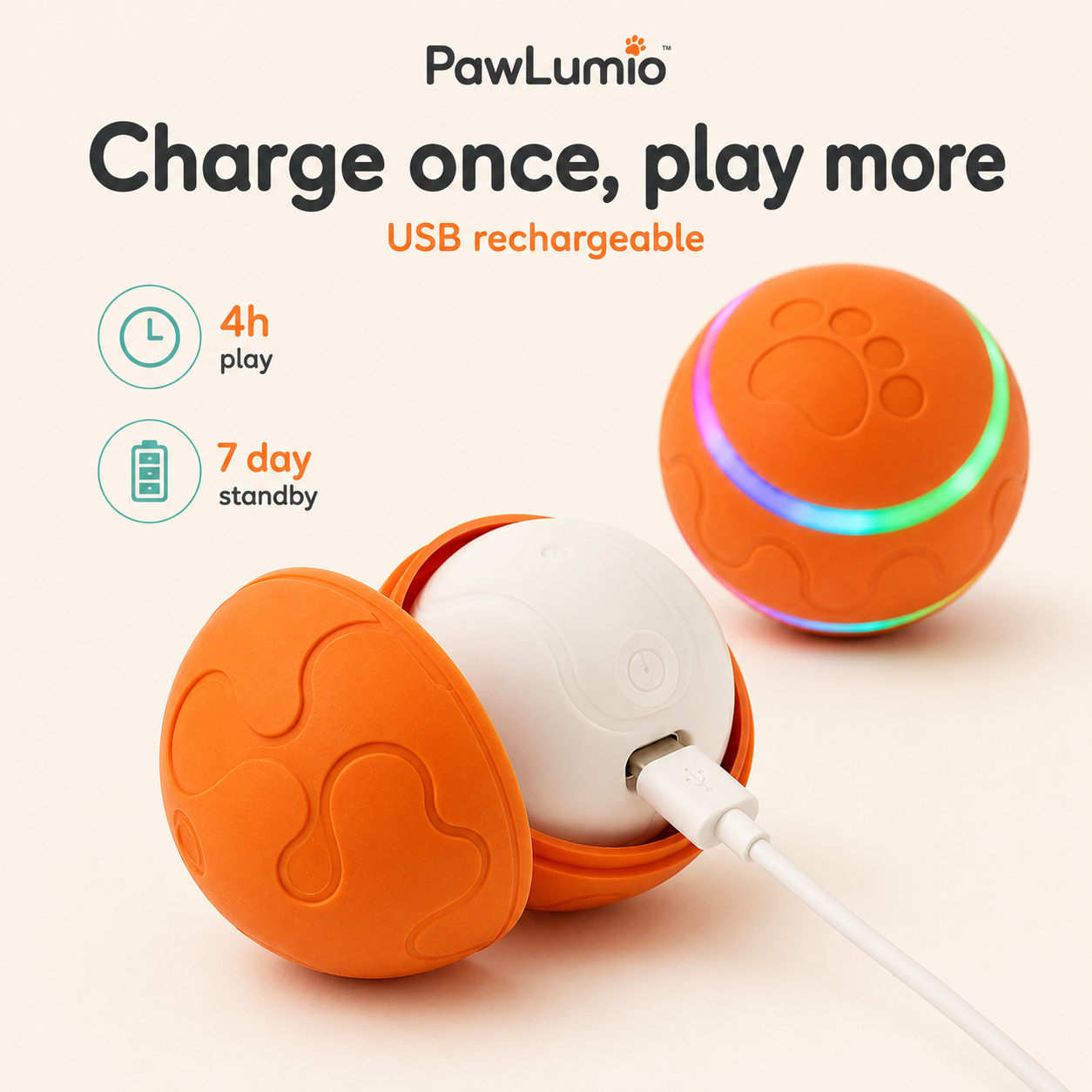 PawLumio™ GlowZoom Ball – Interactive LED Dog Toy