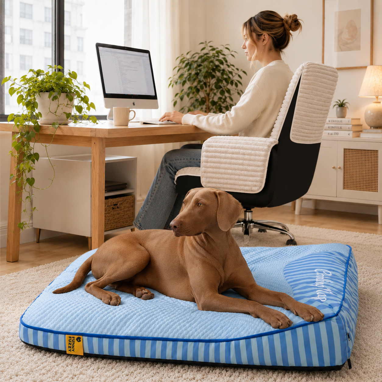 Extra Large Cooling Washable Rectangle Orthopedic Dog Bed - Home Office