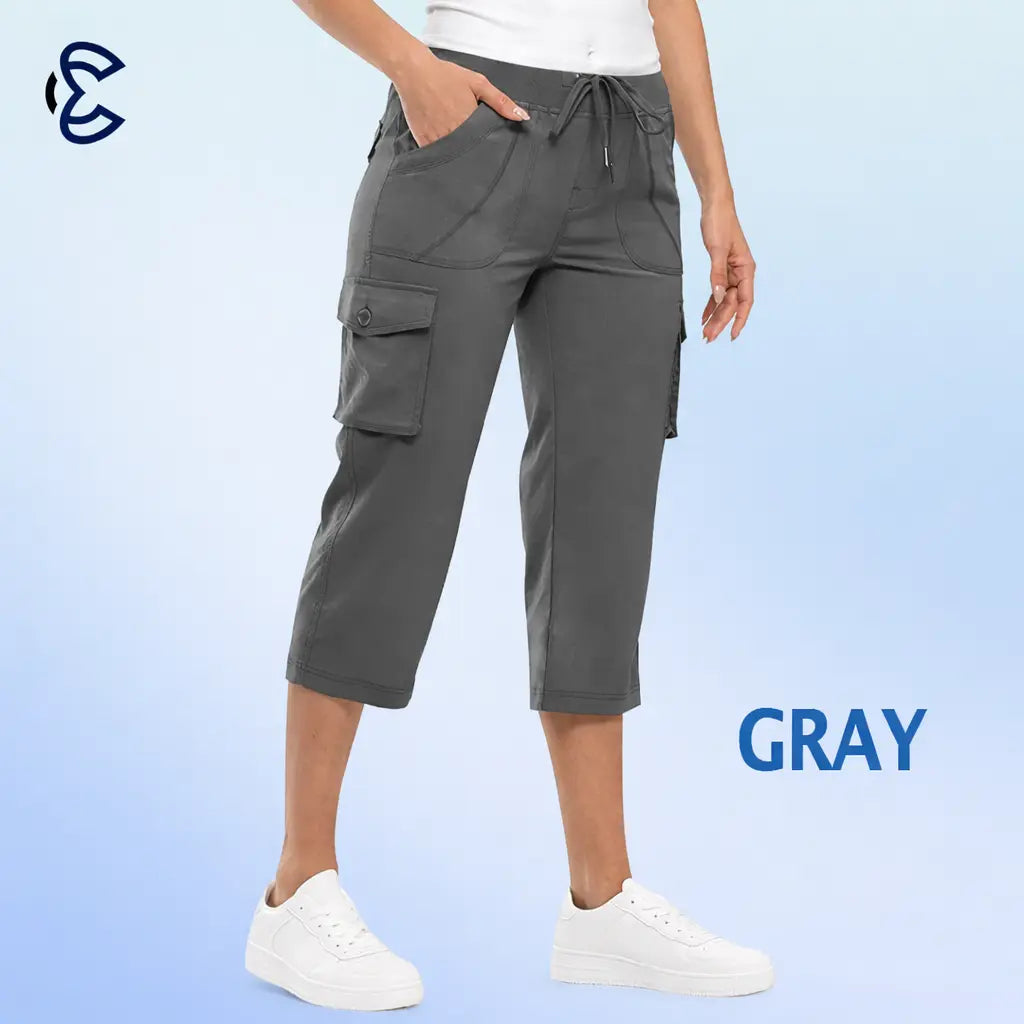 ComfyEase cargo capri pants in Gray