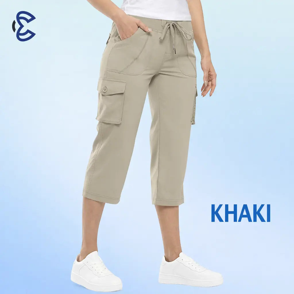ComfyEase cargo capri pants in Khaki