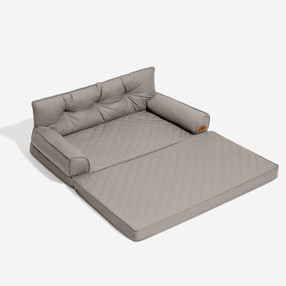 Luxe Faux Leather Foldable Orthopedic Large Dog Bed - CoreLounge