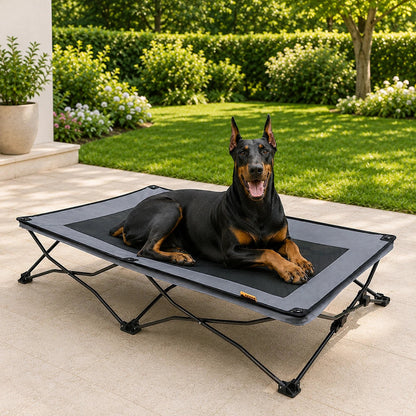 Foldable Elevated Dog Bed Portable Cooling Dog Cot for Camping - Urban Roaming