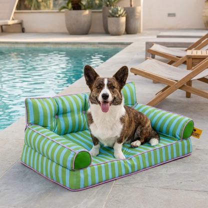Stripe Waterproof Foldable Large Dog Sofa Bed - Sunny Siesta