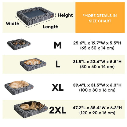 SnugNest Textured Stripe Orthopedic Dog Bed