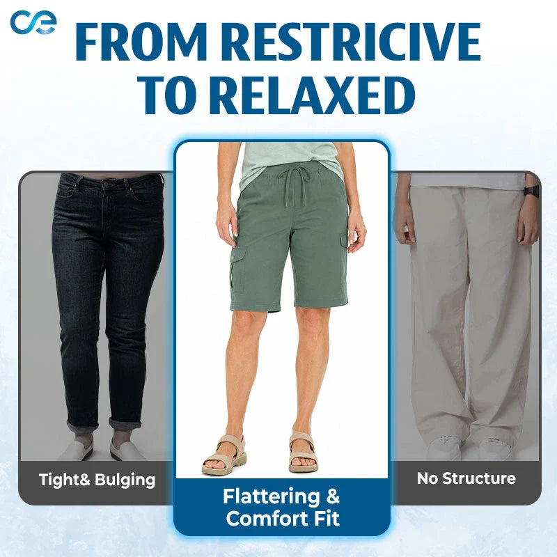 CargoEase - Women 6 Pockets Lightweight Hiking Cargo Shorts