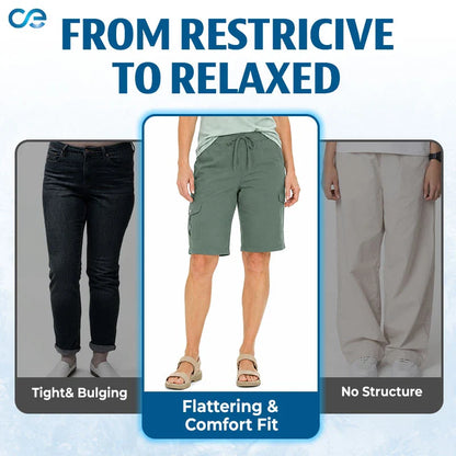 CargoEase - Women 6 Pockets Lightweight Hiking Cargo Shorts