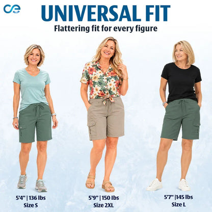 CargoEase - Women 6 Pockets Lightweight Hiking Cargo Shorts