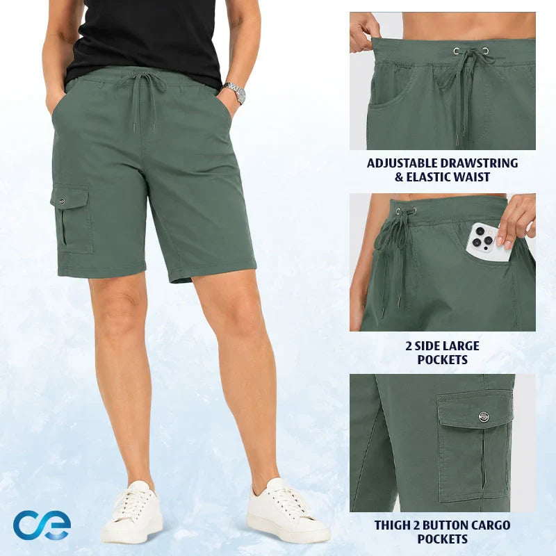 CargoEase - Women 6 Pockets Lightweight Hiking Cargo Shorts