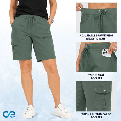 CargoEase - Women 6 Pockets Lightweight Hiking Cargo Shorts