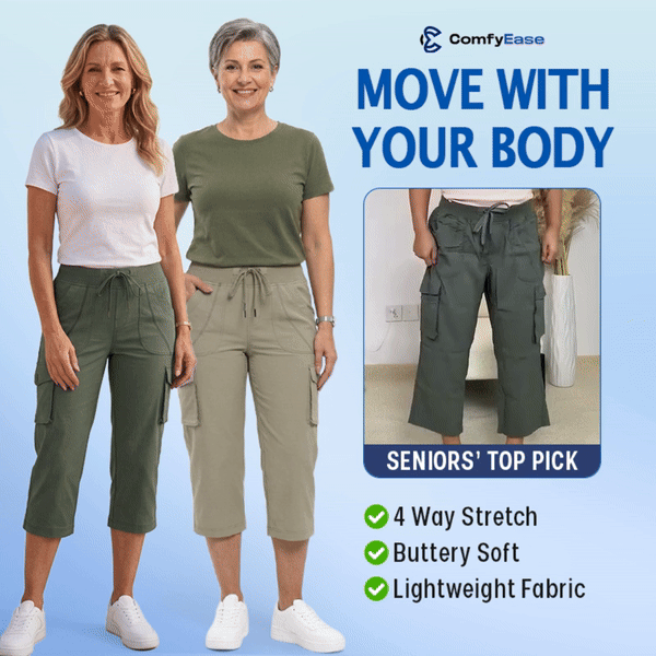 ComfyEase lightweight cargo capri pants demo