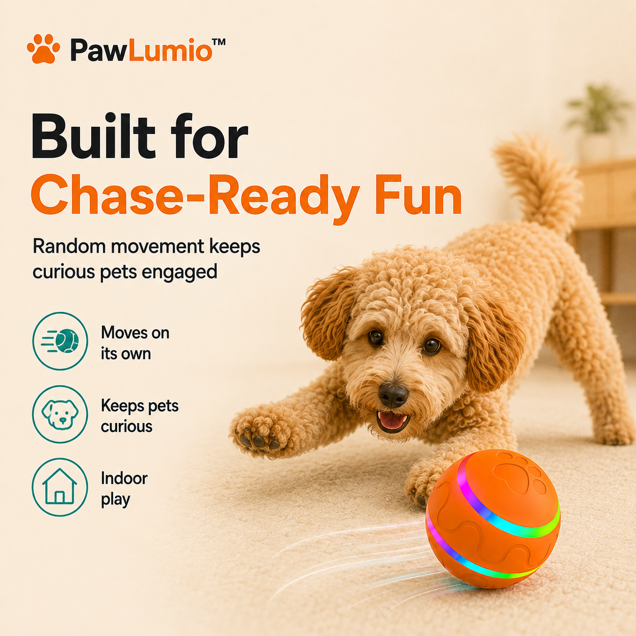 PawLumio™ GlowZoom Ball – Interactive LED Dog Toy
