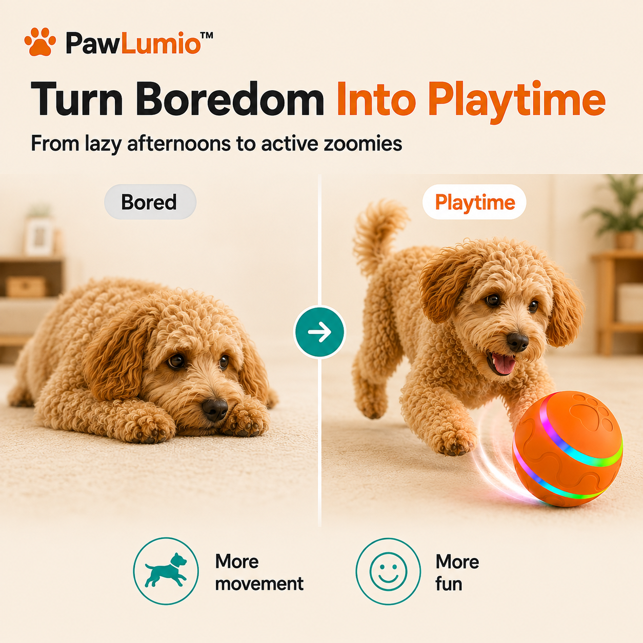 PawLumio™ GlowZoom Ball – Interactive LED Dog Toy