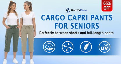 ComfyEase lightweight cargo capri pants lifestyle image