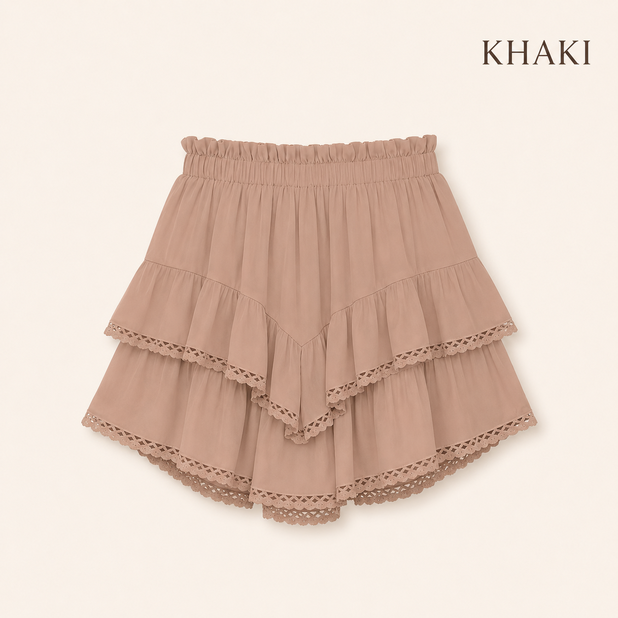 RuffleEase - High Waist Tiered Skort for Women